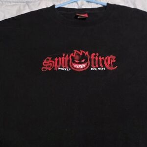 Spitfire Black Tee with Fiery Red Graphic